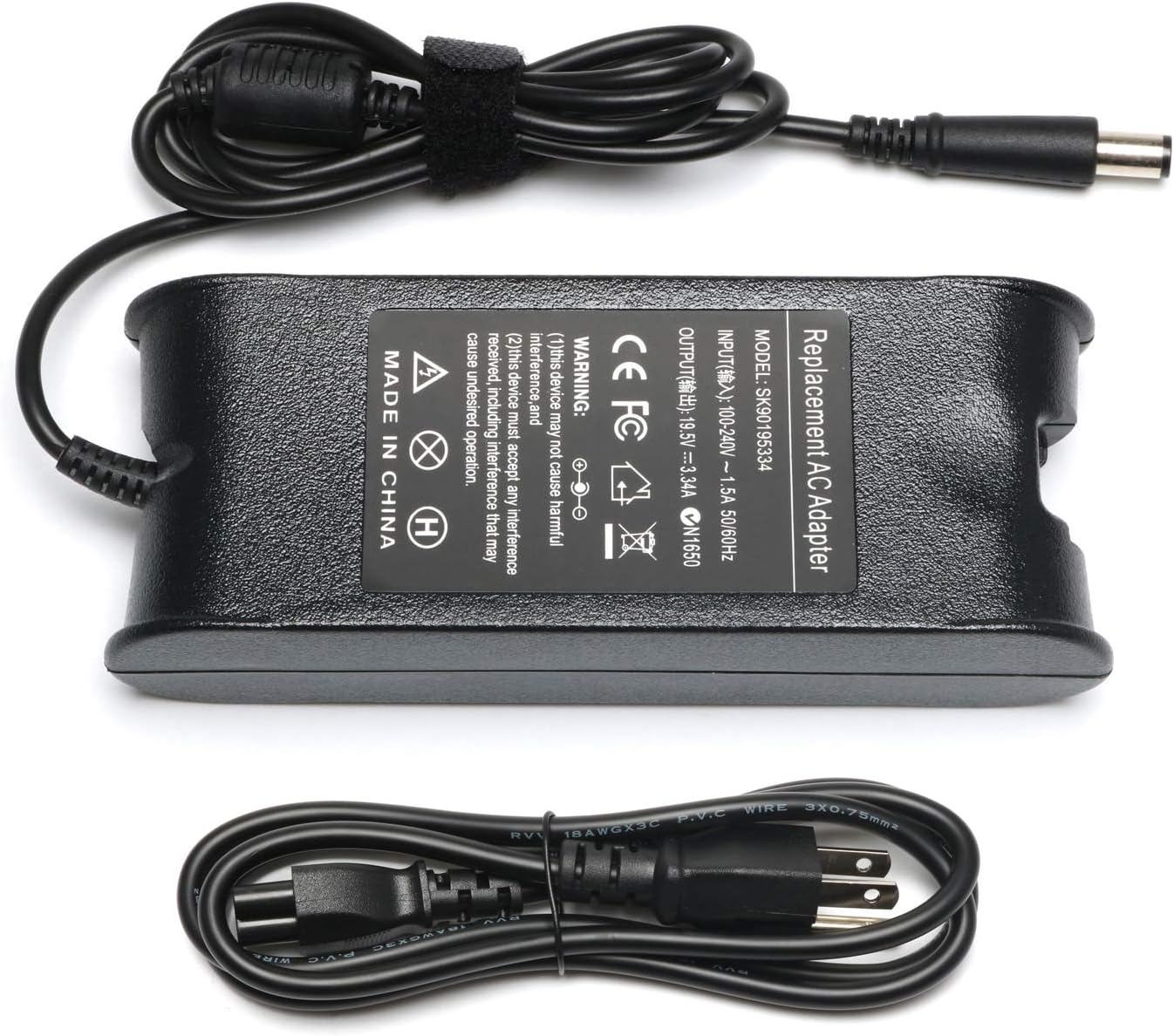 19.5V 3.25A AC Adapter fit for Dell Latitude E5520 E6440 E6430 E6410 E6320 E6410 E7270 E7450 E7440 E7470 7490 7480 6320 6420 5900 5590 5480 5400 5500 3350 3340 1450 ES440