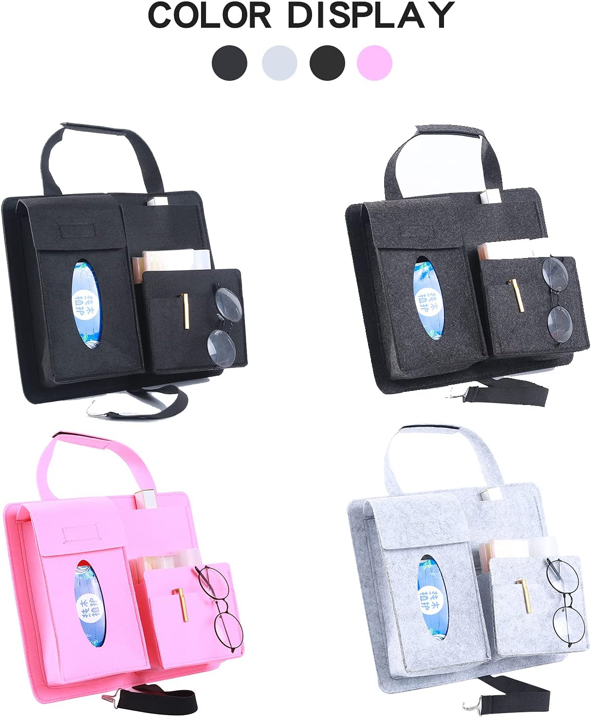 Lcuicm Car Storage Bag, Felt car Rear seat Storage Bag, car Storage Bag and Wallet Holder Behind The seat, car Tissue Bag: Home & Kitchen