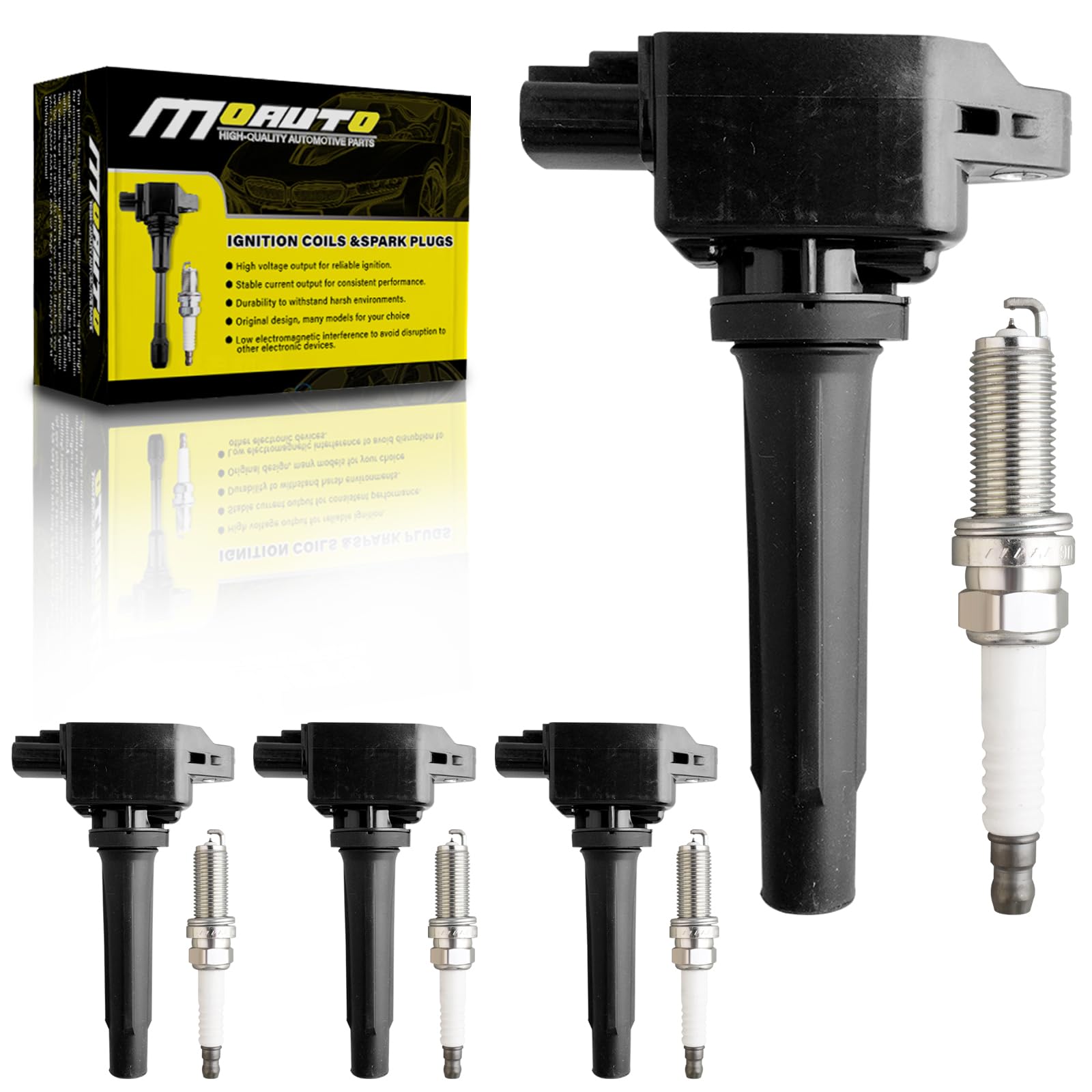 MOAUTO Set of 4 Ignition Coils Pack UF656 PE2018100