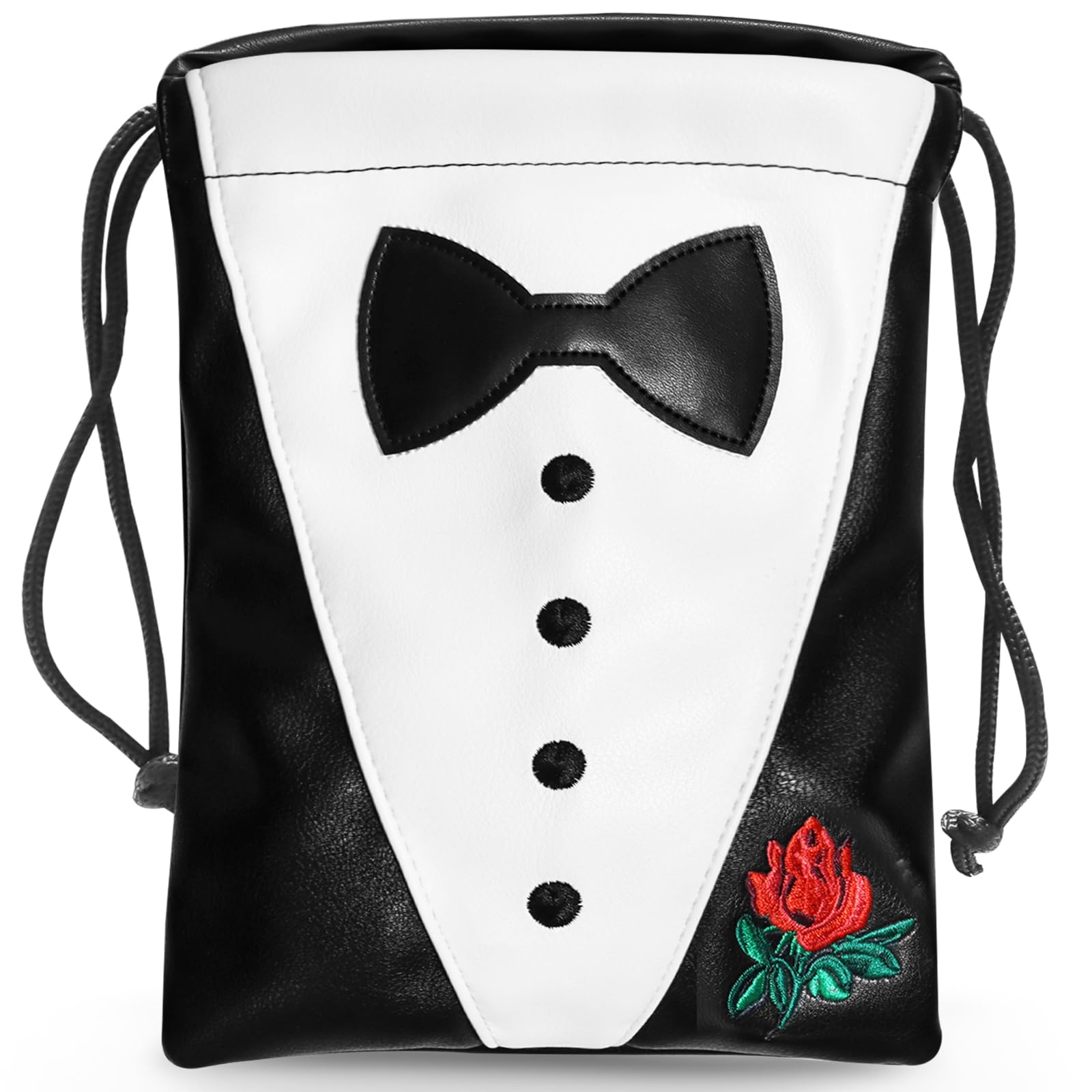 Bow&Rose FINGER TEN Golf Tee Pouch with Drawstring Closure, Leather Valuables Pouch, Portable Golf Accessories for Men Women