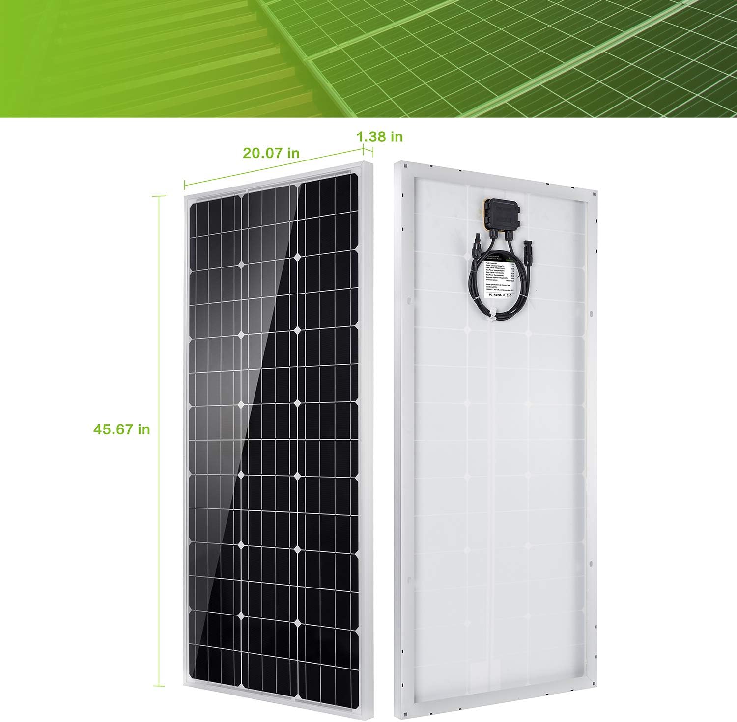 Topsolar Solar Panel Kit 100 Watt 12 Volt Monocrystalline Off Grid System for Homes RV Boat + 20A 12V/24V Solar Charge Controller + 16ft Solar Cables + Z-Brackets for Mounting : Garden & Outdoor