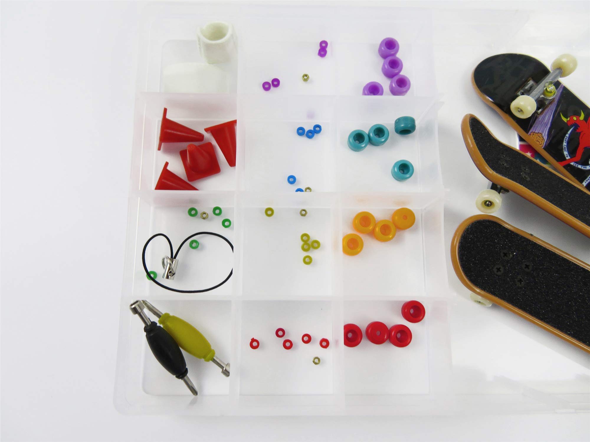 RemeeHi Kids DIY Fingerboard Toy with Nuts Trucks Tool Kit Basic Bearing Wheels Obstacles All Packaged in Plastic Box