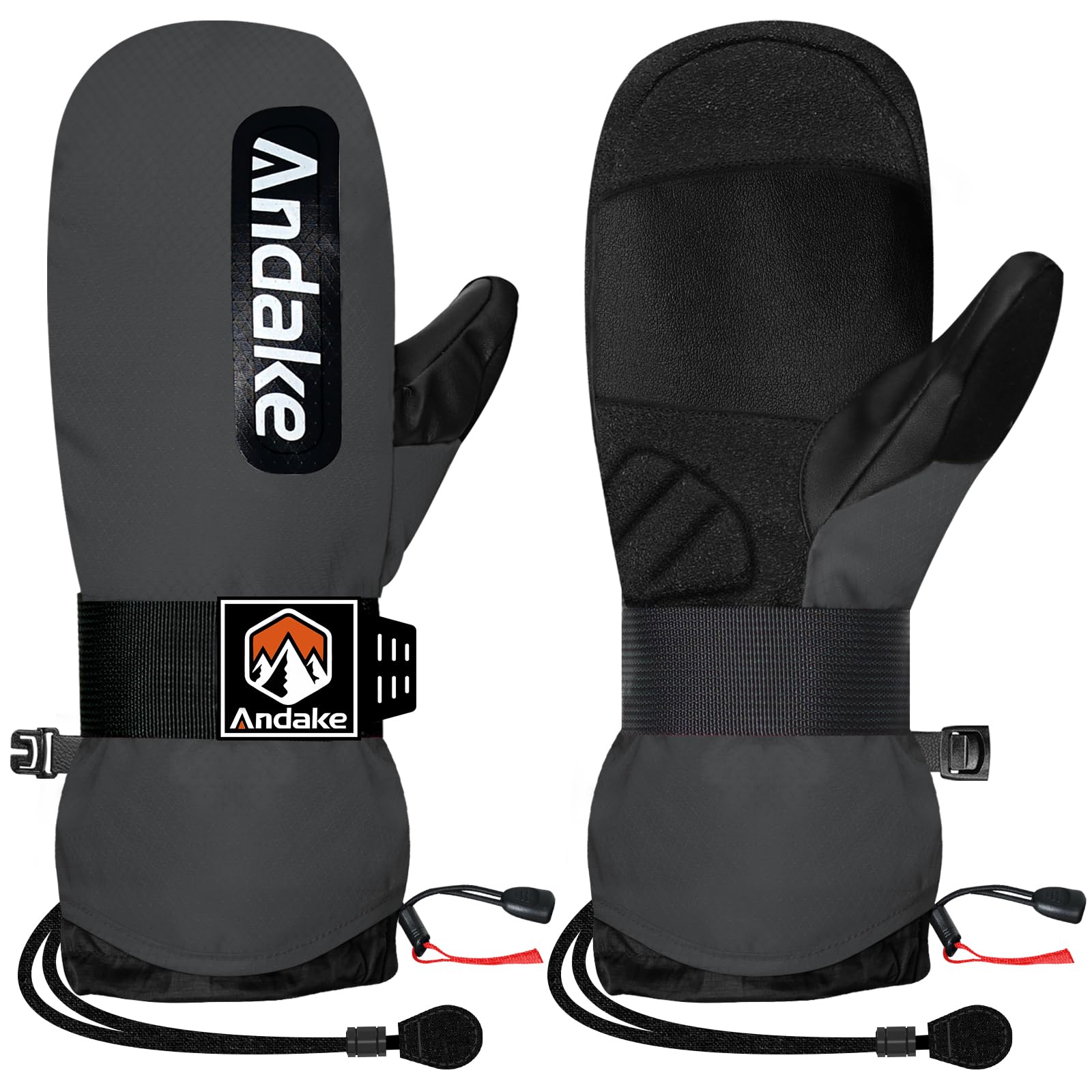 Photo 1 of Andake Winter Ski Mittens for Men Women&Teenager,Waterproof & Insulated Snow Gloves, Warm Cold Weather Mittens,Professional Snowboard Mittens for Skiing, Snowboarding,Winter Sports