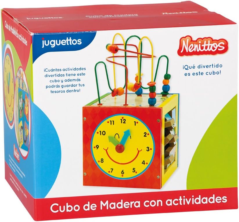 Nenittos Cubo de Madera Con Actividades: Amazon.es: Juguetes y juegos
