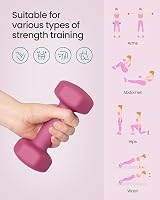 SONGMICS Set of 6 Neoprene Dumbbells with Storage Stand 1/1.5/2 kg SYL609B02 view 4