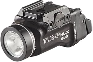 Streamlight 69505 TLR-7 HL-X sub USB 1000-Lumen 10000-Candela Rechargeable Rail-Mounted Weapon Light Exclusively for 1913 Short Railed Subcompact Models, Includes Switches and Key Kit, Black