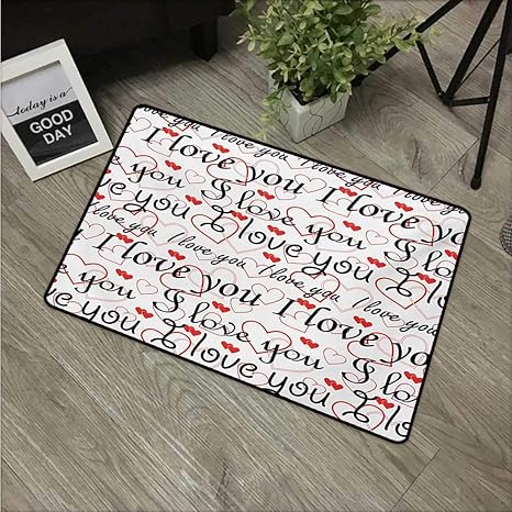 Amazon Com Hroomdecor I Love You Durable Rubber Door Mat
