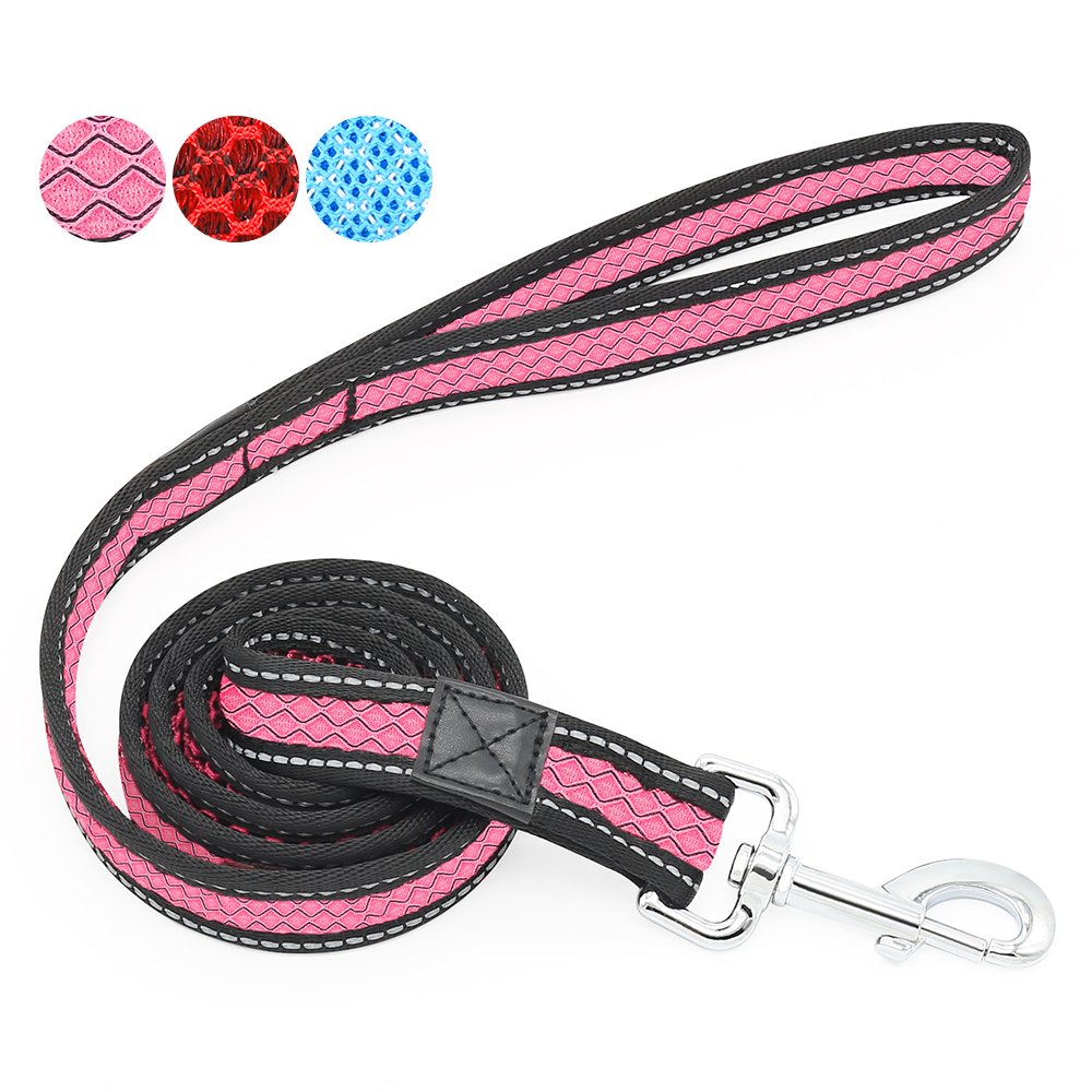 Reflective Dog Leash, Strong & Heavy Duty Pet Leash, Lightweight & Washable Soft Mesh, Handle Lead for Greater Control Safety Training, Walking, Running- Suitable For Small/Medium/Large Dogs