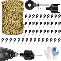 Electric Fence Wire Kit - Upgraded 660 Feet 9 Strands Electric Fence Polywire with Reliable Conductivity & Rust Resistance -