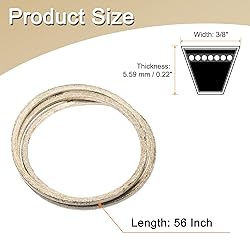uxcell 3LK560 Cord Belt Grey, 3/8" x 56" Lawn and