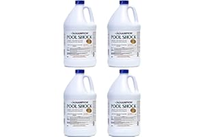 CPDI Champion Pool Shock - Ready to Use Liquid Chlorine - Commercial Grade 12.5% Concentrated Strength - 4 Gallon, Light Yellow