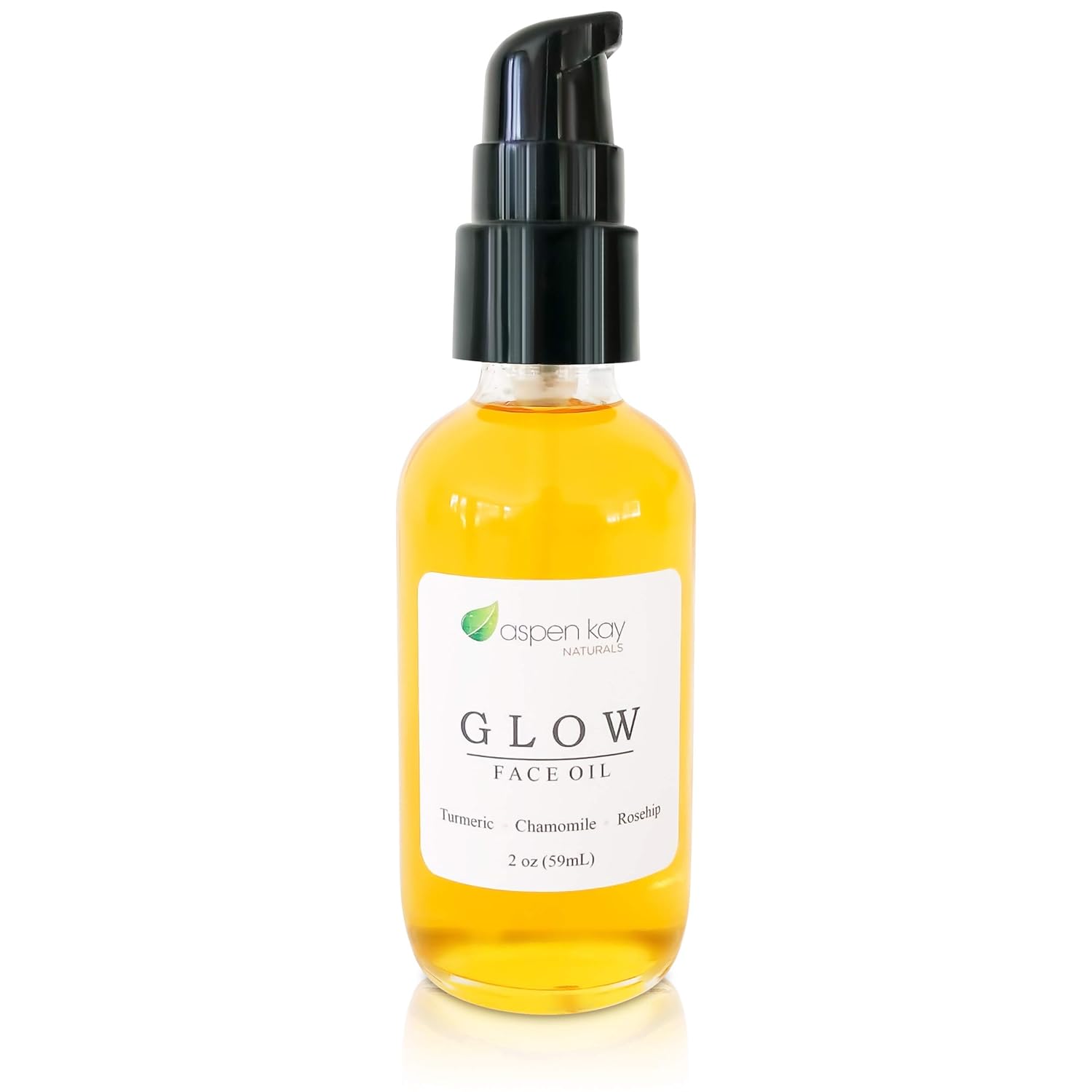Glow - Turmeric & Rosehip Face Oil, Natural & Organic Face Moisturizer for Sensitive Skin - Anti-Aging Facial Serum - 2 oz: Beauty