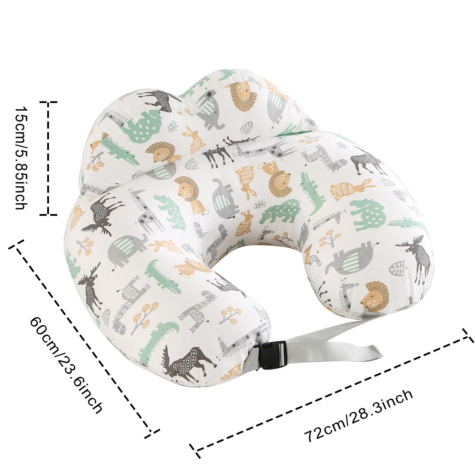 BATTOP Nursing Pillow for Breastfeeding,Bottle Feeding, Plus Size Breastfeeding Pillows with Adjustable Waist Strap Removable Cover, Extra Pillow on Top for More Support for Mom