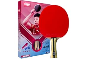 Double DHS 4-Star Table Tennis Racket - Premium Wood Ping Pong Paddle for Intermediate Players, Double Inverted Rubber, Ideal for Offensive & All-Round Play