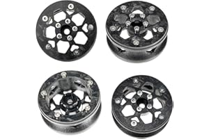 RampCrab 1.6" (40.6mm) Super Wheels, Carbon fibre Beadlock Wheel fit for SCX24 TRX4M FCX24 FCX24M CR18P 1/24 1/18 RC Crawlers Upgrade, Style A, Forged