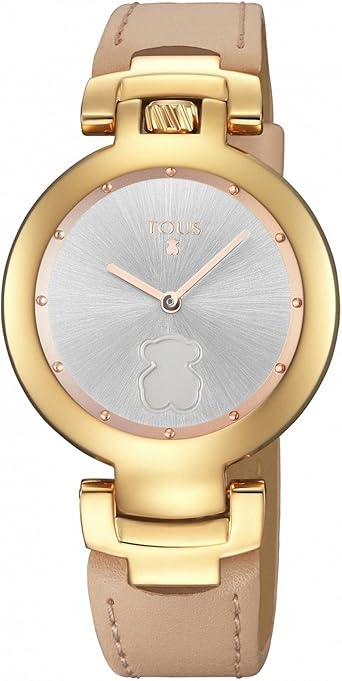 Reloj Tous Crown de acero IP rosado con correa de piel nude ...