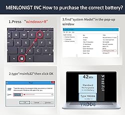 Menlonigt 42Wh YRDD6 1VX1H Battery for Dell