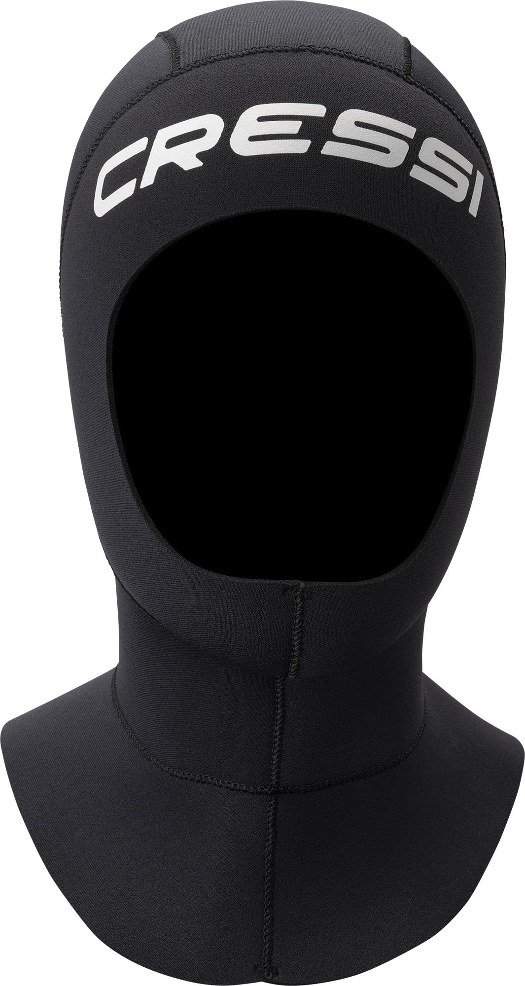 Cressi Resilient Long Hood 3mm S - Unisex Hood with Extended Collar in Black Double lined 3 mm Neoprene for Diving Snorkelling and Water Sports, S