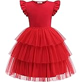 Arshiner Toddler Tutu Dress Girls Fluffy Tiered Summer Dresses Cute Party Tulle Sundress for Kids 2-7Y