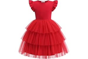 Arshiner Toddler Tutu Dress Girls Fluffy Tiered Summer Dresses Cute Party Tulle Sundress for Kids 2-7Y