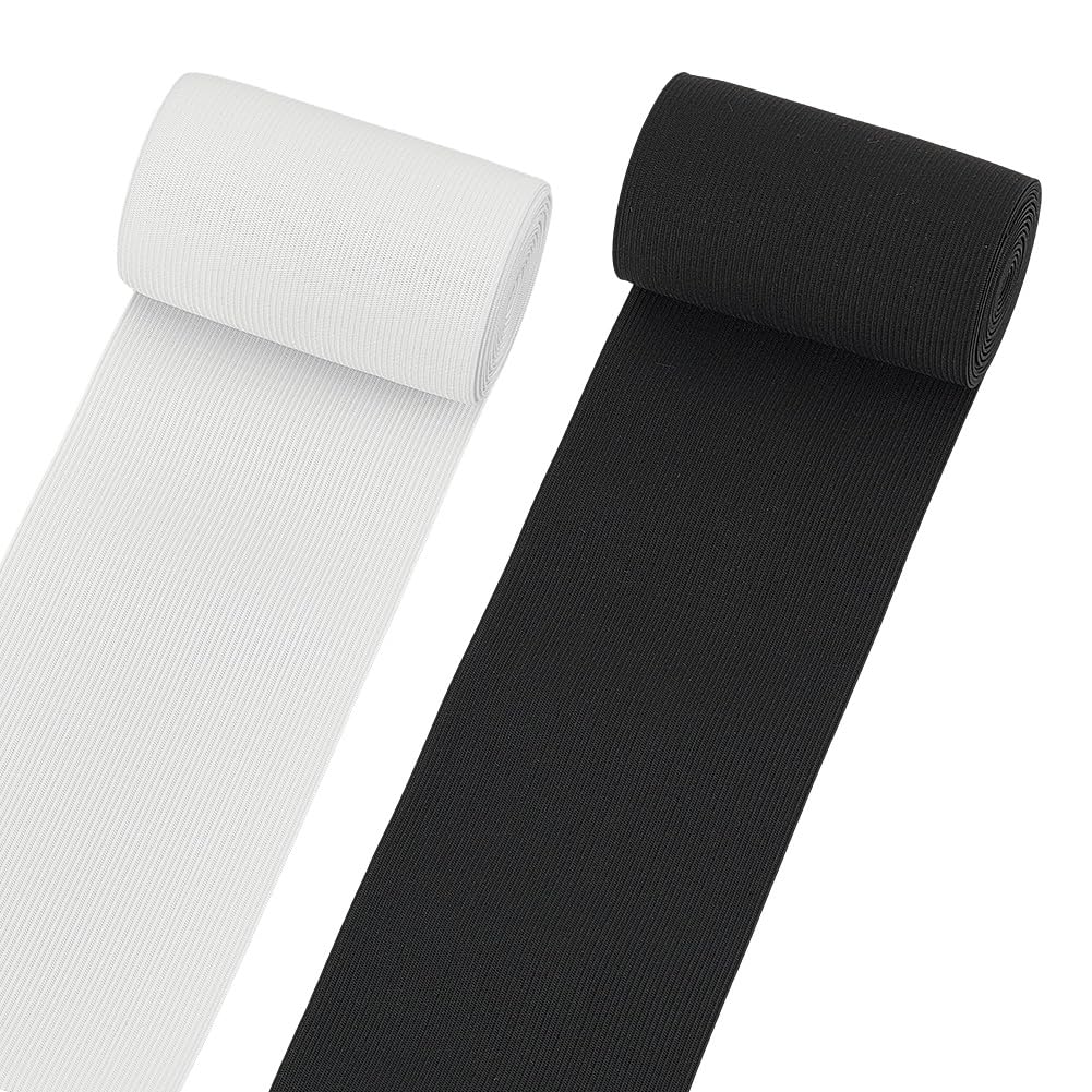 BENECREAT 6.6 Yards 100mm Wide Flat Elastic Band Spool Sewing Bands Webbing Garment Sewing Accessories (3.3Yards/Color)