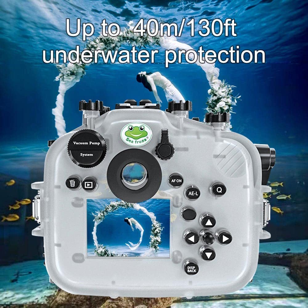 Seafrogs Underwater Housing for Fujifilm X-T4 [40M/130FT] Waterproof Scuba Diving Case for Fuji xt4 +XC16-50mm /18-55mm , Built-in Leak Detection Sensor, Vacuum System Port