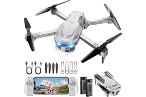 RELIDOL Drone with 1080P Camera - Foldable Remote Control Quadcopter with Voice Gesture Control, 3D Flip, One Key Start, Emergency Stop, 2 Batteries, Easier to use, Toy for Kids Adults Beginners, Grey