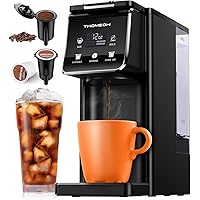 TWOMEOW Single Serve Coffee Maker with Bold Setting, Hot & Iced Coffee Machine For K Cup and Grounds, 52 Oz Removable Water T
