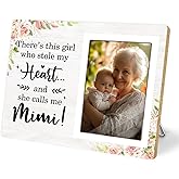 KLYTINK Mimi Gifts Picture Frame,Pregnancy Announcement Photo Frame for Grandma, Birthday Christmas Gifts for Mimi from Grandson, There's This Boy Who Stole My Heart He Calls Me Mimi