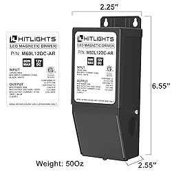 HitLights Dimmable LED Driver 12V 60W, Magnetic