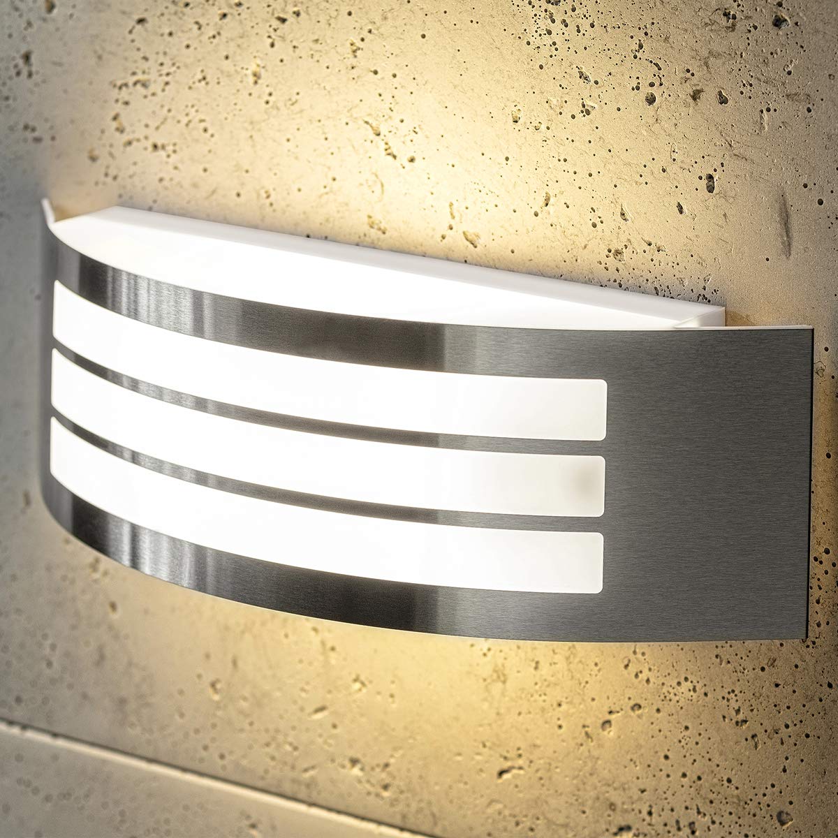 CGC Lighting Stainless Steel Outdoor Outside Wall Light Indoor Garden Patio Porch Door Garage (Silver)