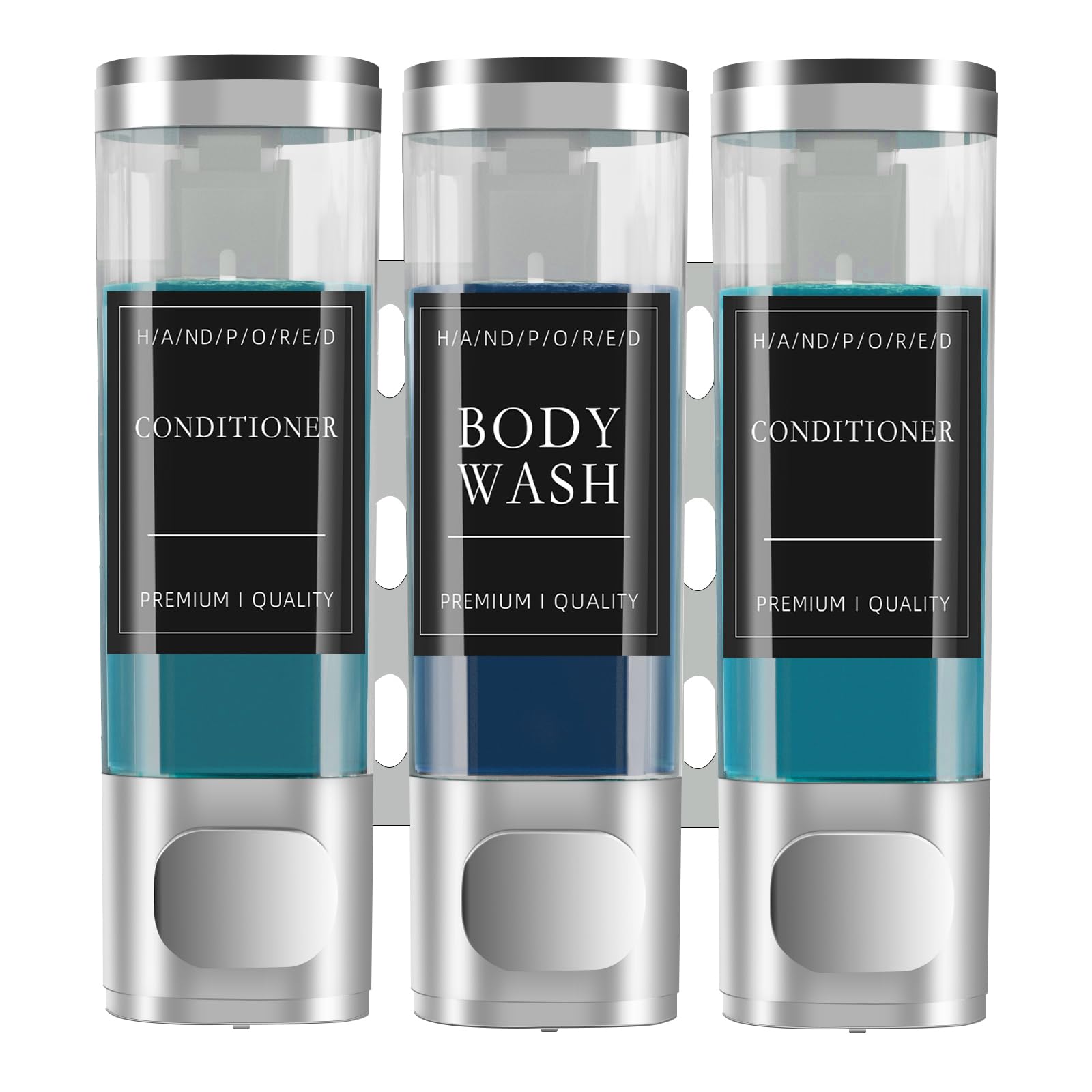 Photo 1 of Xlxker Shampoo and Conditioner Dispenser, Shower Shampoo Dispenser 3 Chamber for Bathroom Hotel Large Capacity