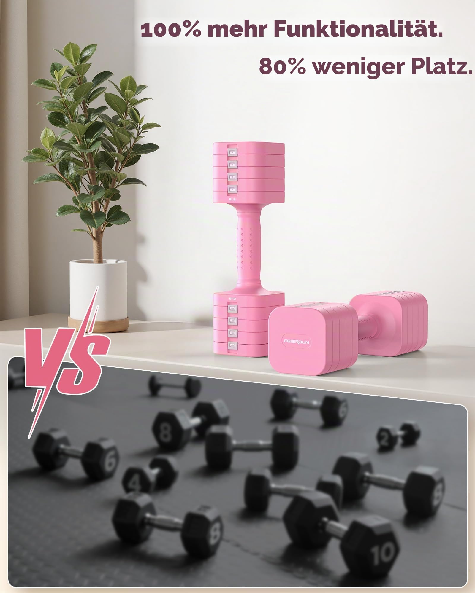FEIERDUN Hanteln Verstellbar Set, 2 x 4,5kg I 2 x 2,7kg 7
