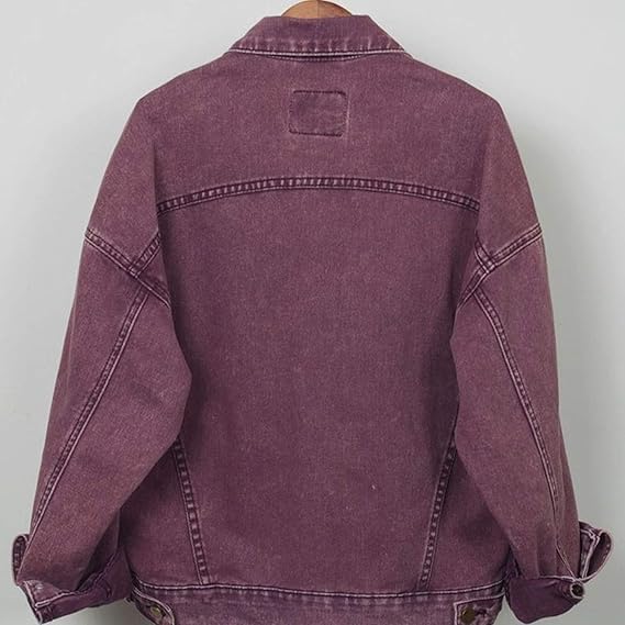 maroon denim jacket womens