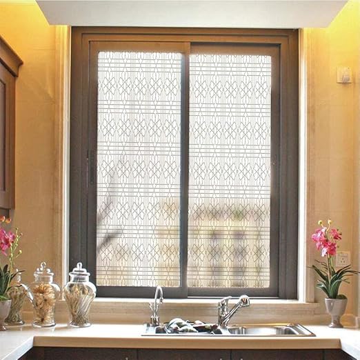 Amazon Com Grey Decor 3d No Glue Static Decorative Privacy Window