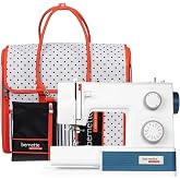 Bernette B05 Academy Sewing Machine Bundle | 30 Stitches, Tote Bag, Extension Table, 12 Presser Feet | Portable and Heavy Duty Sewing Machine