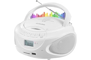 Gelielim Portable CD Player Boombox with Bluetooth, AM/FM Radio, Support CD/USB/SD/AUX, Headphone Jack, Boombox for Indoor Outdoor