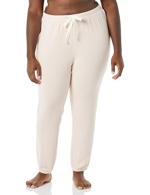 Amazon Essentials Women's Pajama Jogger - Lightweight Lounge Terry, Plus Size, Pale Pink, 5X