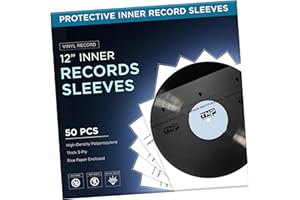 TNP 50 Vinyl Inner Sleeves Album Cover - Thick 3-Ply Vinyl Record Inner Sleeves 12 Inch for LP Storage Collection - Protectiv