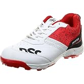 DSC Zooter Mens Cricket Shoes (Color: White-Red), Size: 8 US / 7 UK / 41 EU