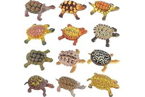 Liberty Imports 12 Piece Sea Turtle Animal Toys - Miniature Figurines - Unique Tortoise Toys Detailed and Hand Painted Reptiles Party Favor Decorations and Kids