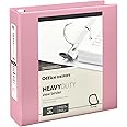 Office Depot® Heavy-Duty View 3-Ring Binder, 2" D-Rings, 49% Recycled, Light Pink