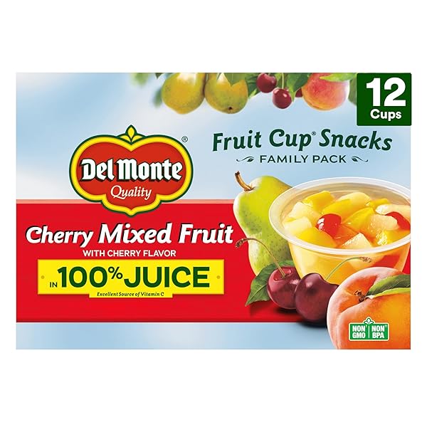 DEL MONTE CHERRY FLAVORED MIXED FRUIT FRUIT CUP...