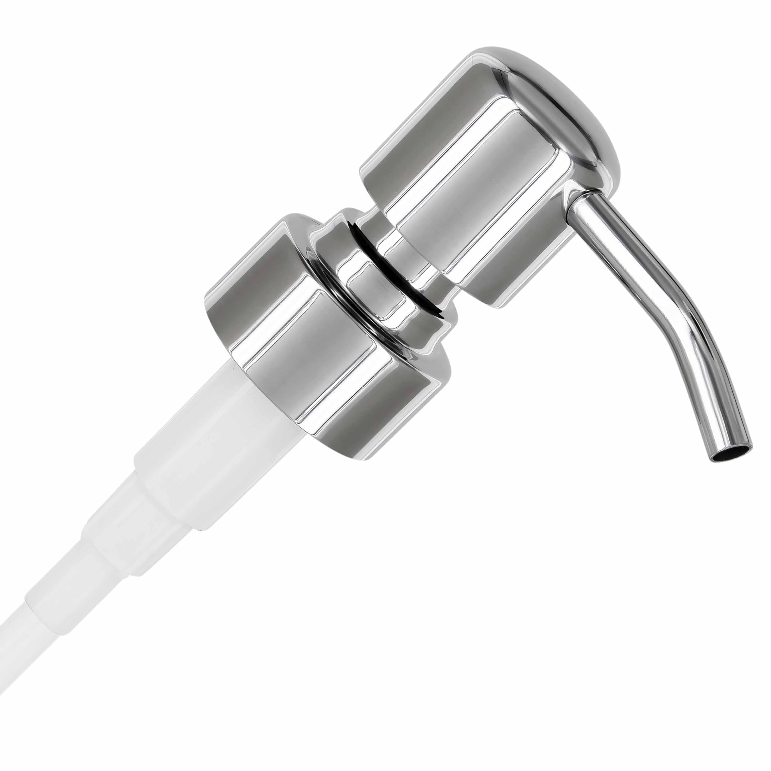 ALTGLAS Soap Dispenser Pump Head 'Zagreb' - Spare Replacement for Standard Neck Size - 26-28 mm Thread From Stainless Steel (Silver Chrome)