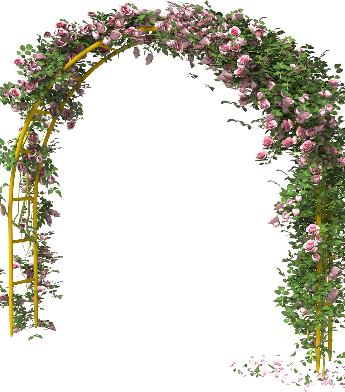 Photo 1 of Queension Metal Arch Backdrop Stand 7Ft Wide 7.7Ft High, Wedding Arch Frame for Wedding Decorations, Balloon Arch Stand with Base for Ceremony, Outdoor Garden Arch Trellis for Climbing Plants, Gold