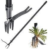 RexWeed Stand Up Weed Puller Tool, 46'' All-Steel Handle, Heavy Duty Weeder | 4-Claw Steel Head, Removes Weeds by Roots &bull; Pulls Dandelions &amp; Taproots Without Bending or Kneeling, Ideal for Lawn &amp; Garde
