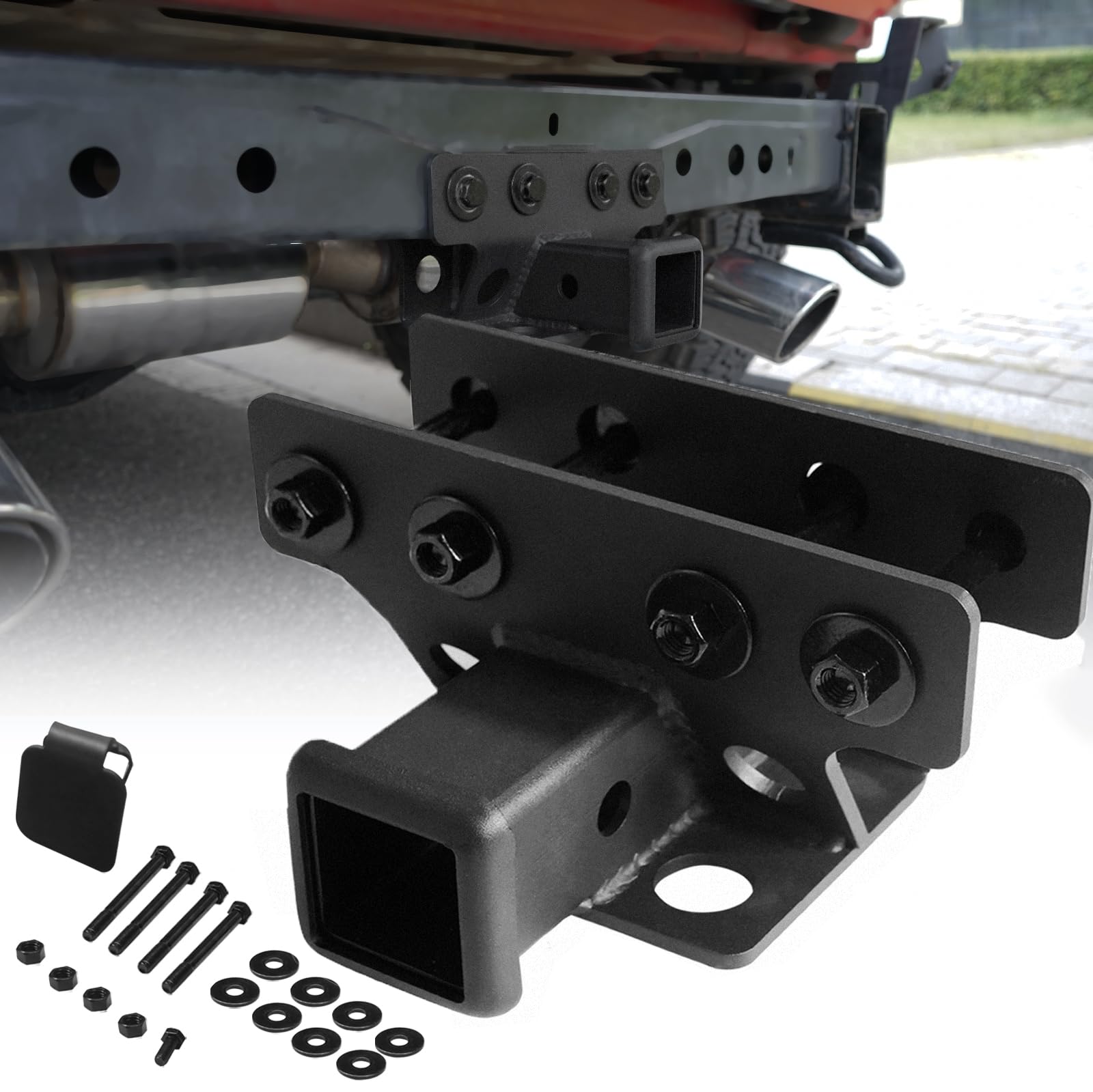 Photo 1 of MusixiA Trailer Tow Hitch Receiver Kit for Ford Bronco 2020 2021 2022 2023 2024 2025 2 Door & 4 Door Hitch Receiver with Cover, 2 Inch Receiver Hitch Towing Hook (Exclude Bronco Sport)