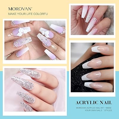 Buy Morovan Acrylic Nail Kit Acrylic Powder And Liquid Monomer Set With Acrylic Nail Brush Glitter Nail Tips And Other Basic Nail Art Decoration Supplies For Acrylic Nails Extension Beginner Kit Online In