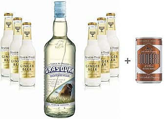 Moscow Mule Set - Grasovka Vodka 1L (40% Vol) + 6x Fever Tree Ginger Beer 200ml - Inkl. Pfand MEHRWEG