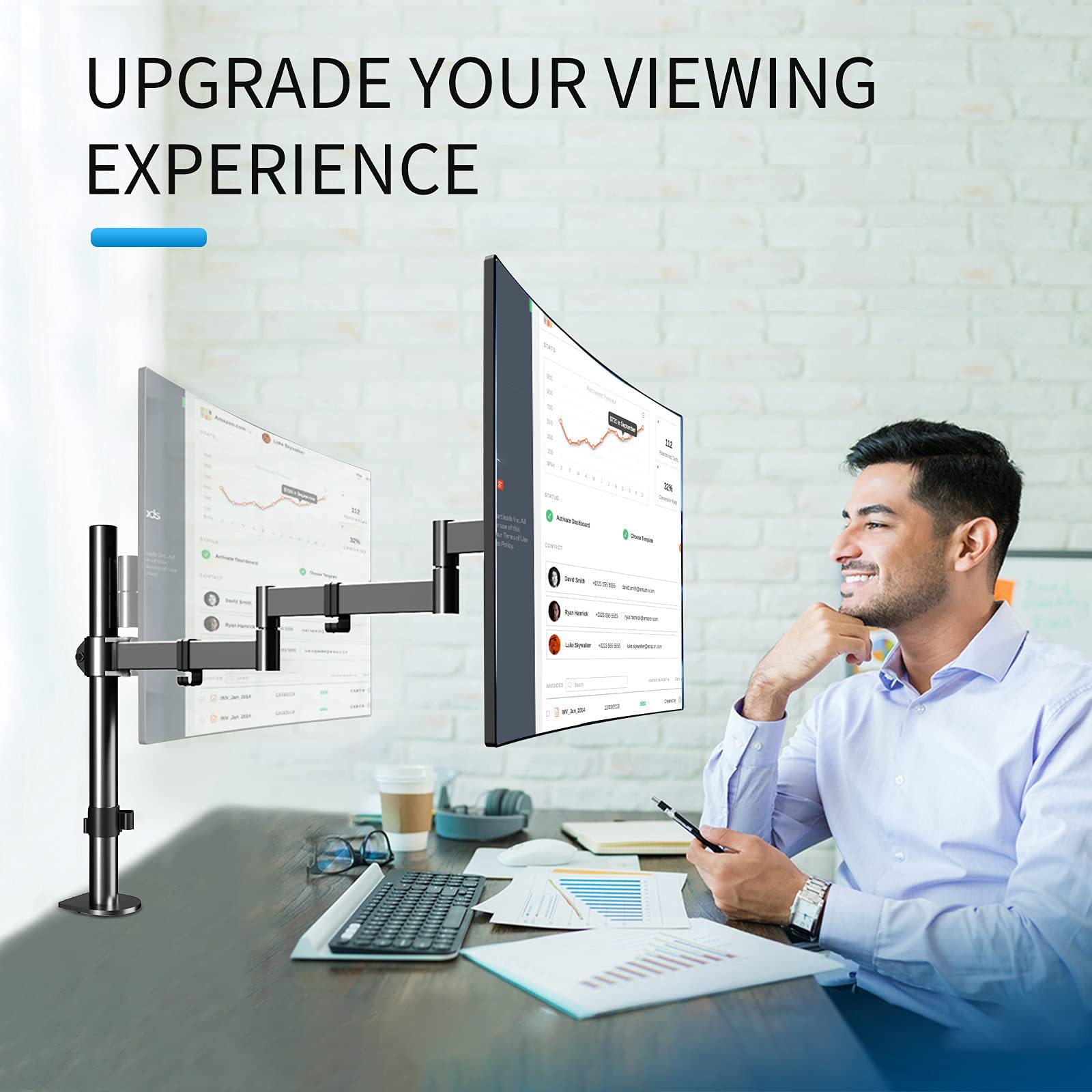 Mua Single Long Monitor Stand, 13 to 32 inch Computer Monitor Desk ...